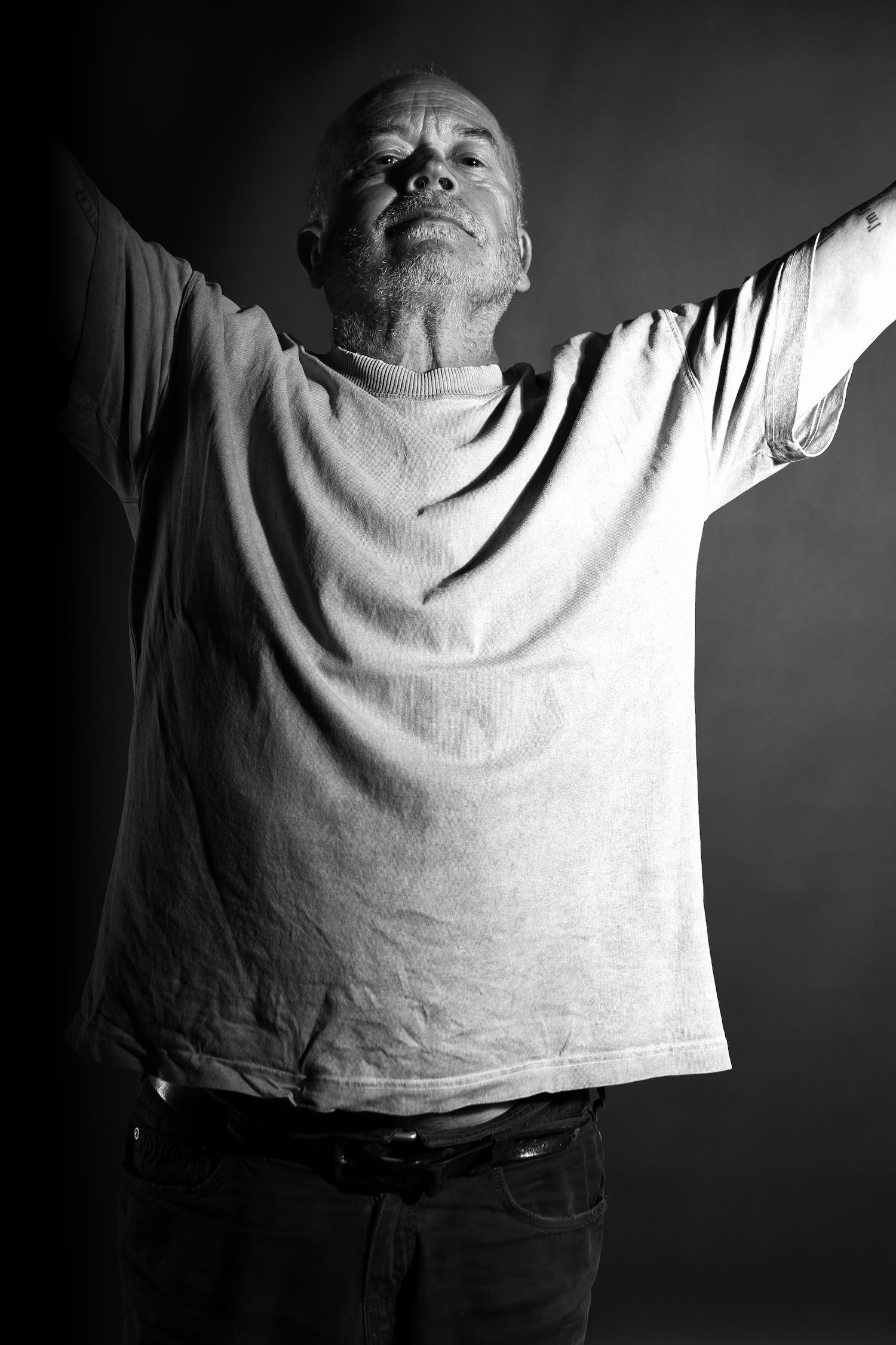 self portrait  of mango Collins in black and white