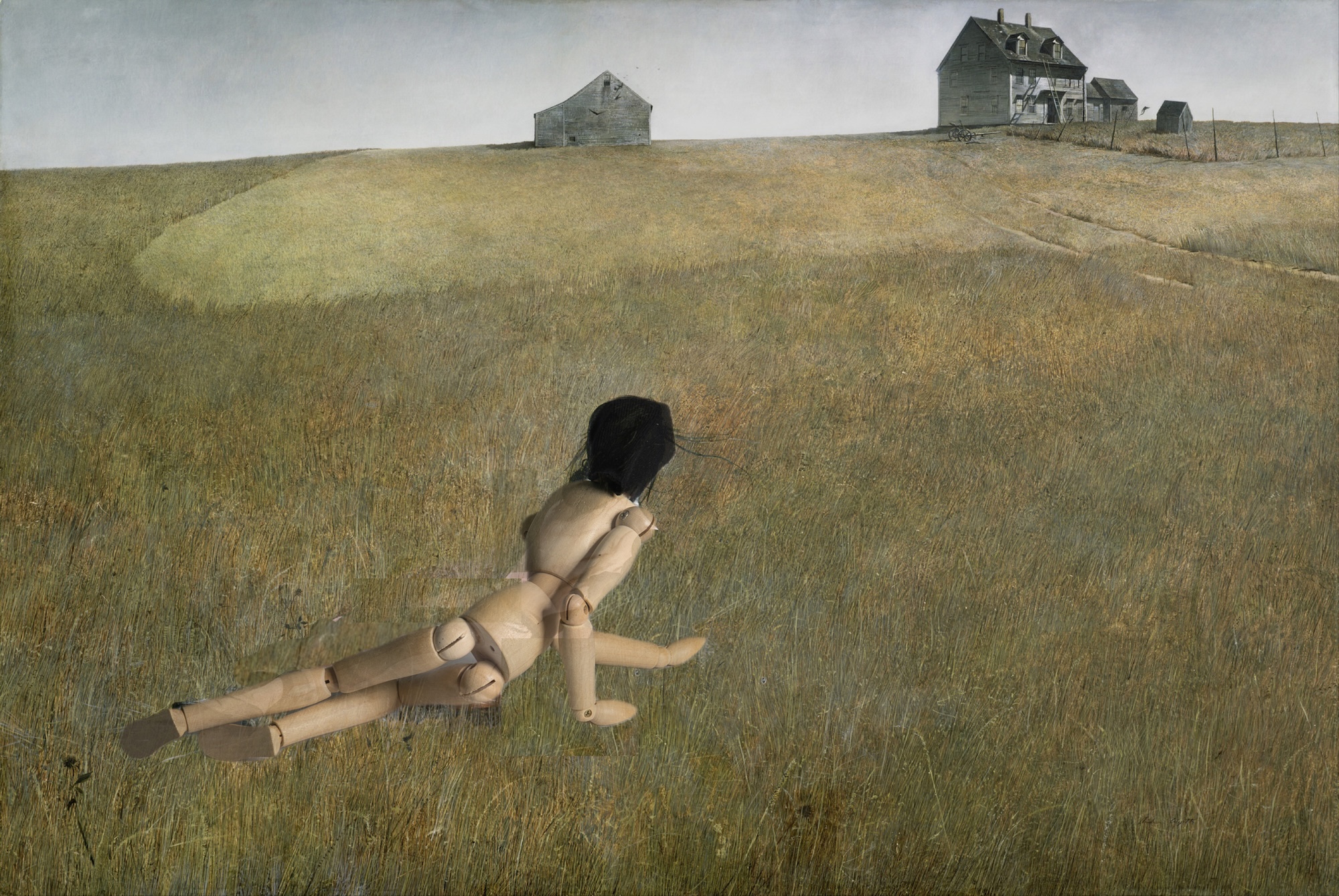 Christinas world by Wyeth only with an artiist's model instead of Christina