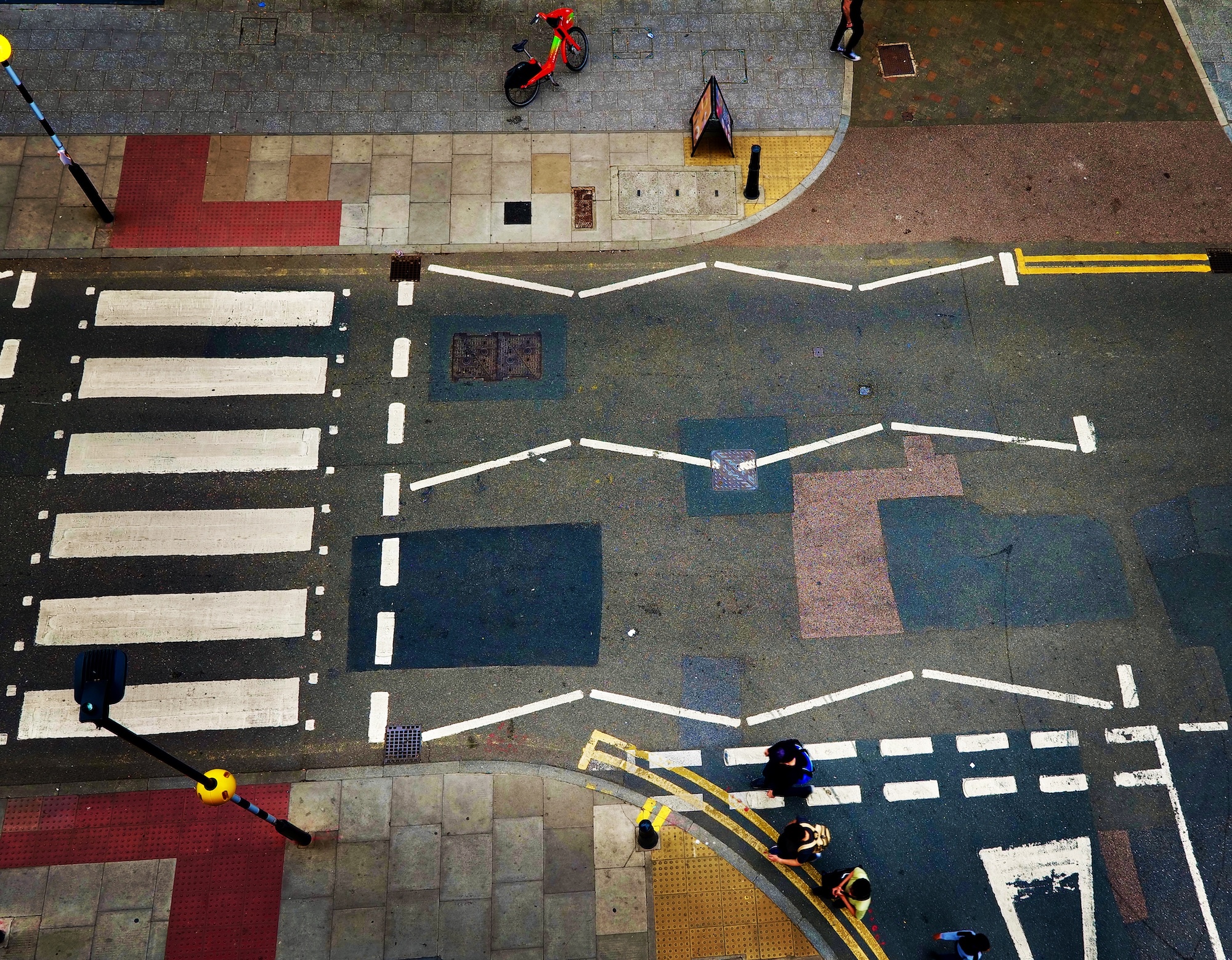 road junction with random shapes and colours. London E3.