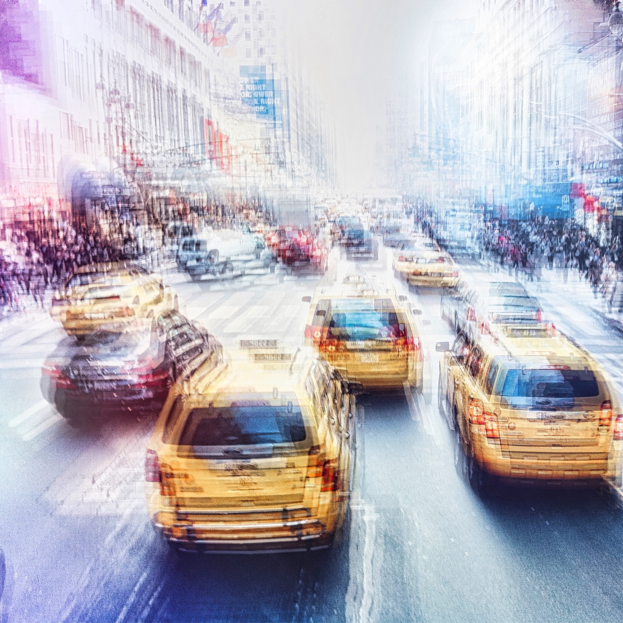 NYC taxis distorted and vibrating 