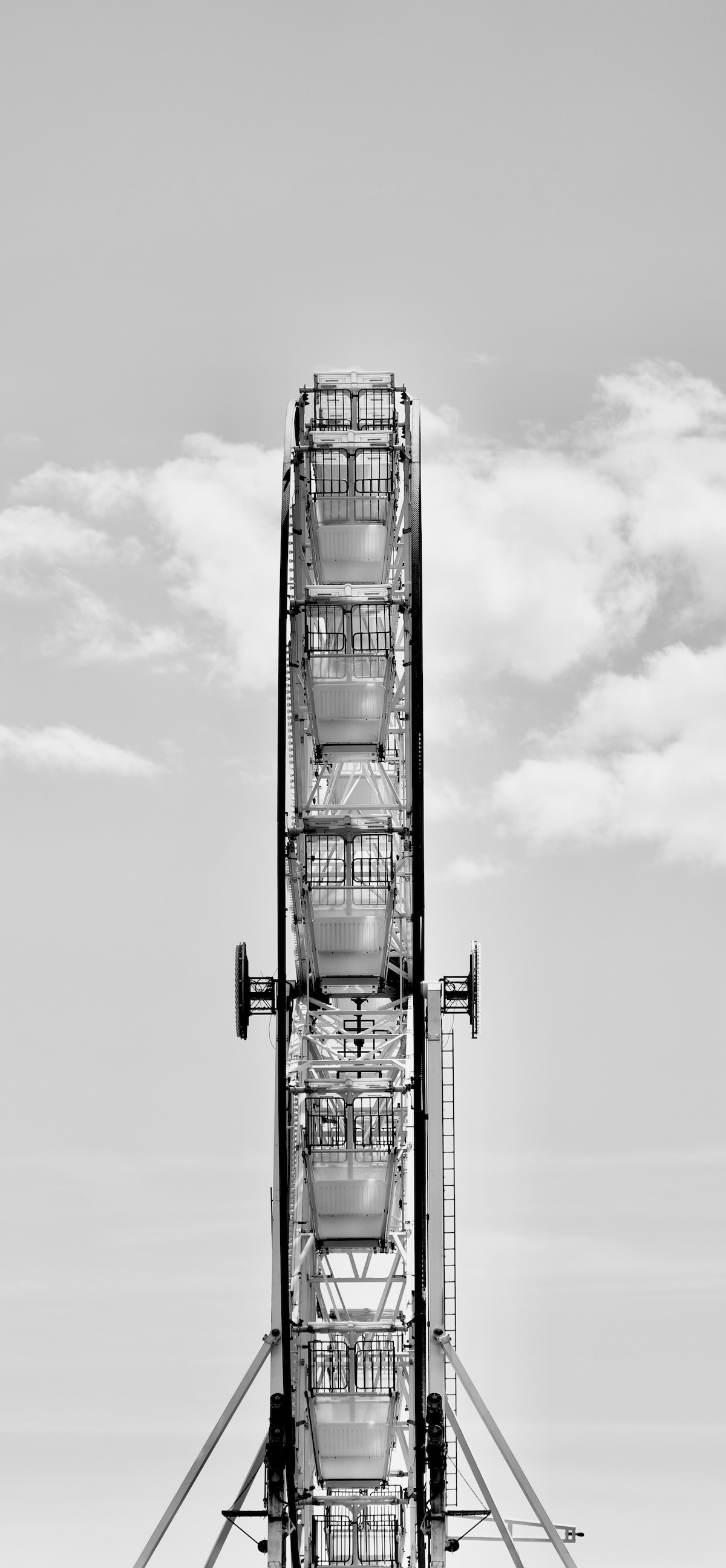 Seemingly translucent  ferris wheel side on